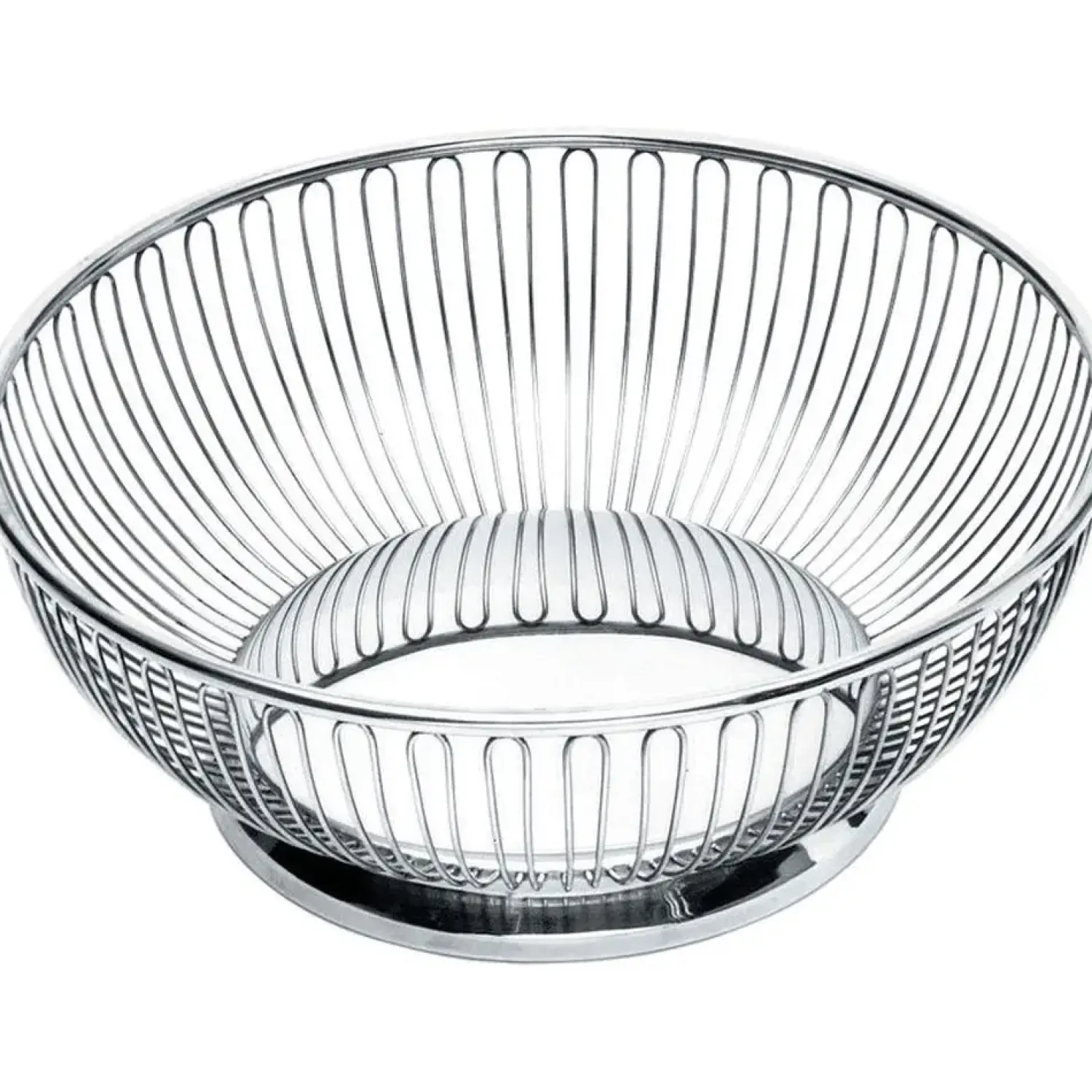 Outlet Alessi - rund basket i poleret stål - Frugtskål Ø15 cm