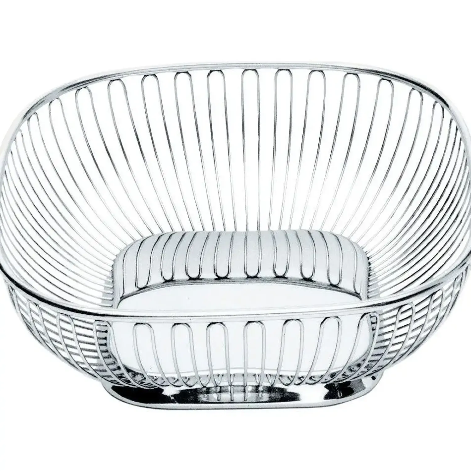 Hot Alessi - Skål i poleret stål - Firkantet trådkurv - Ø23 cm