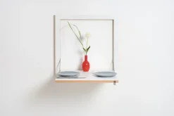Hot Ambivalenz Fläpps - Væghængt skrivebord - foldbart, Sort 60x60 cm