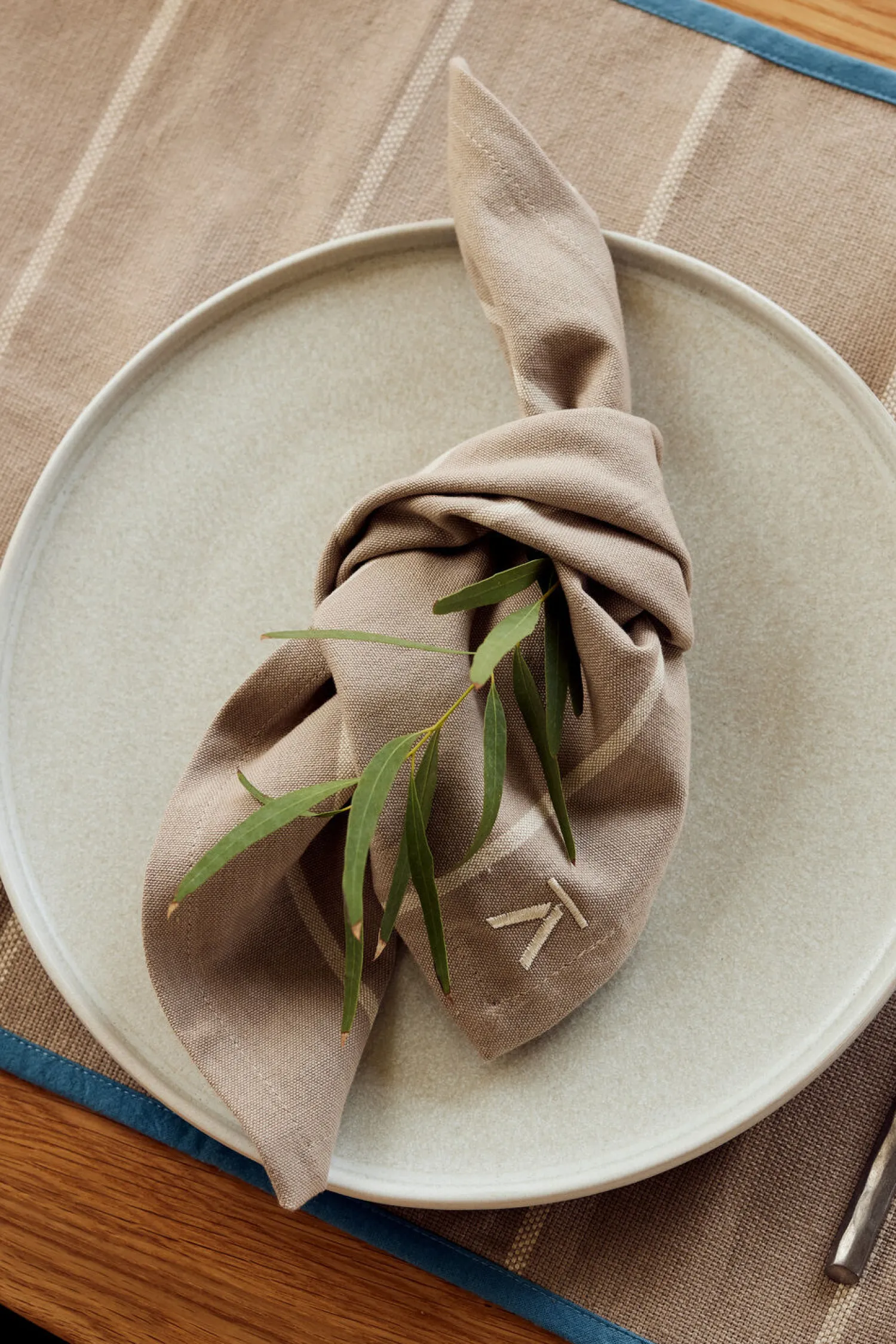 Sale Andersen Furniture - Andersen Dækkeserviet - Beige/Blå