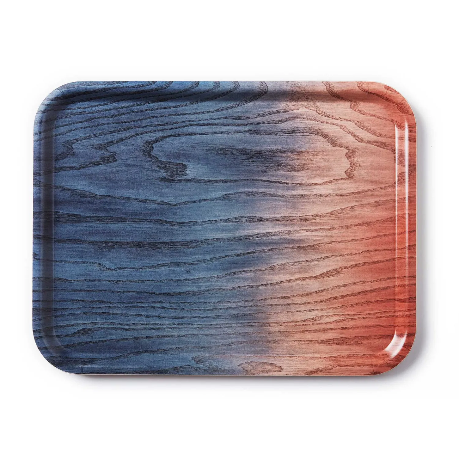 New Applicata - Tribute to Wood Tray - Bakke i str. L - Blå - 43x33 cm