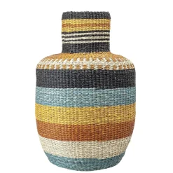 Clearance Bloomingville Blommingville - kurv i multifarvet flet - Højde 55 cm