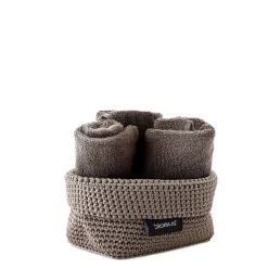 New Blomus - Crochet Robe Basket - Taupe - TELA