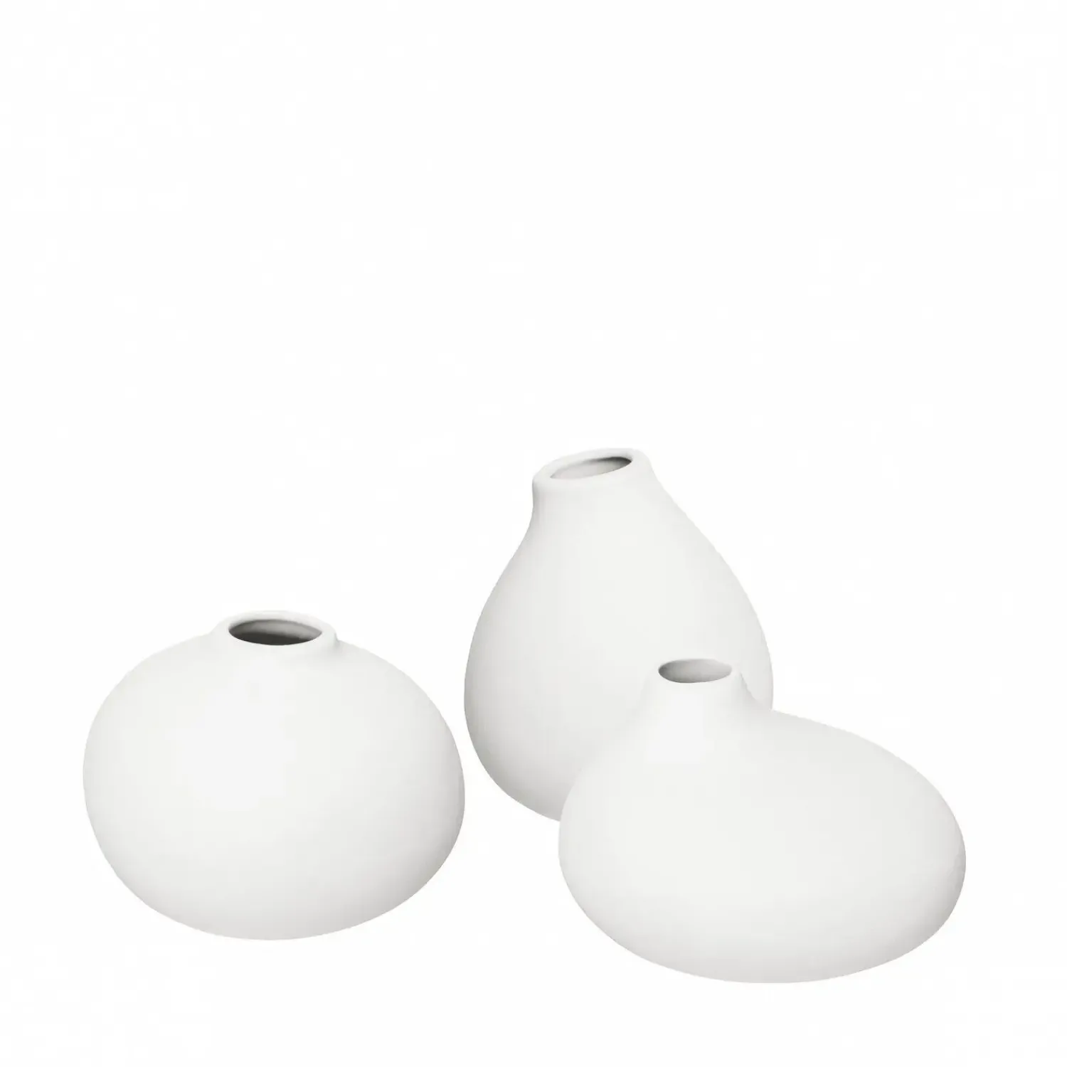 Clearance Blomus - Set of 3 Vases - 3 x White - NONA