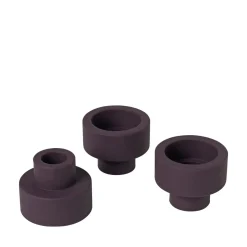 Clearance Blomus - TRIO lysestager - Lilla - Sæt af 3