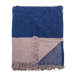Sale Bloomingville - Cadeo Plaid, Blå, Genanvendt Bomuld