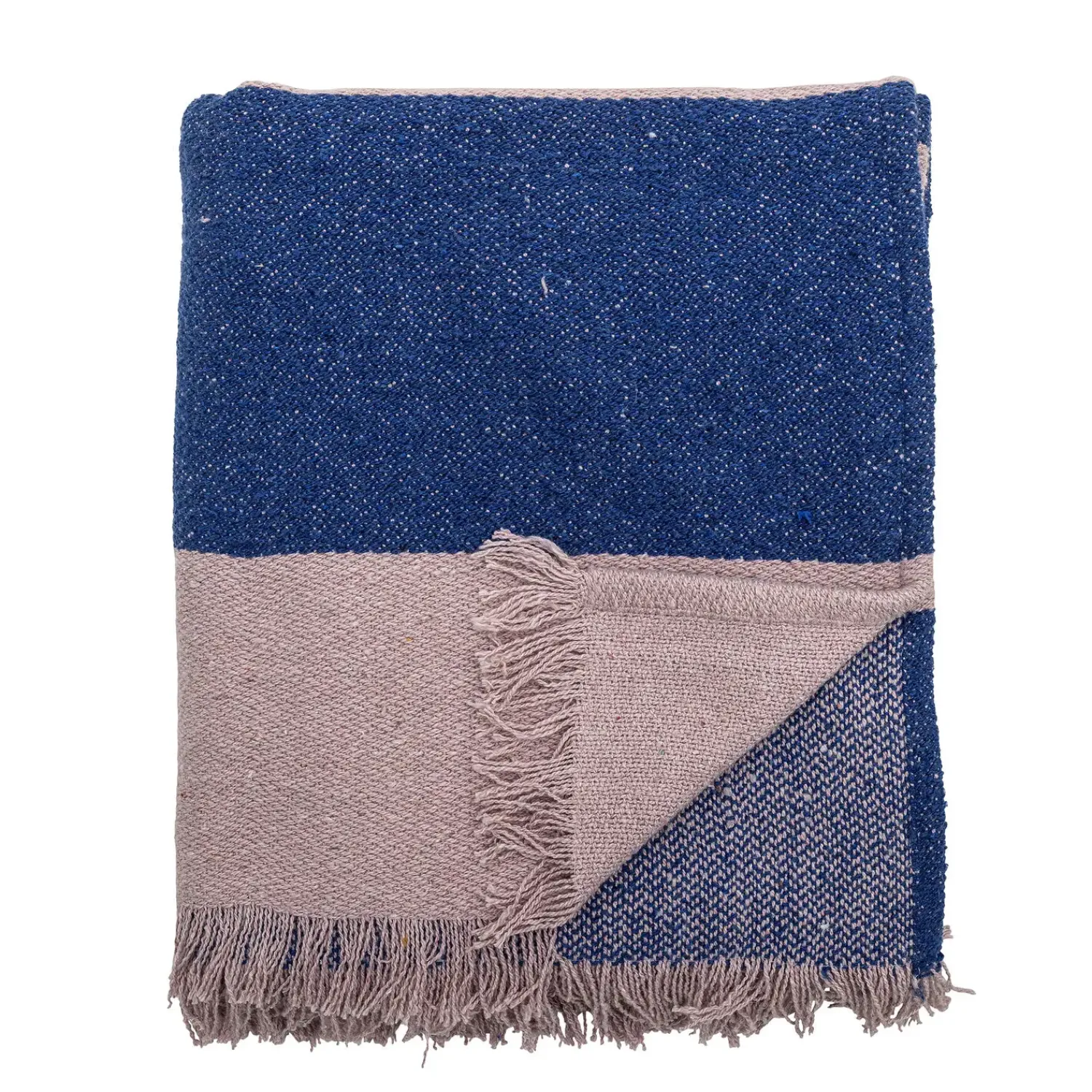 Sale Bloomingville - Cadeo Plaid, Blå, Genanvendt Bomuld