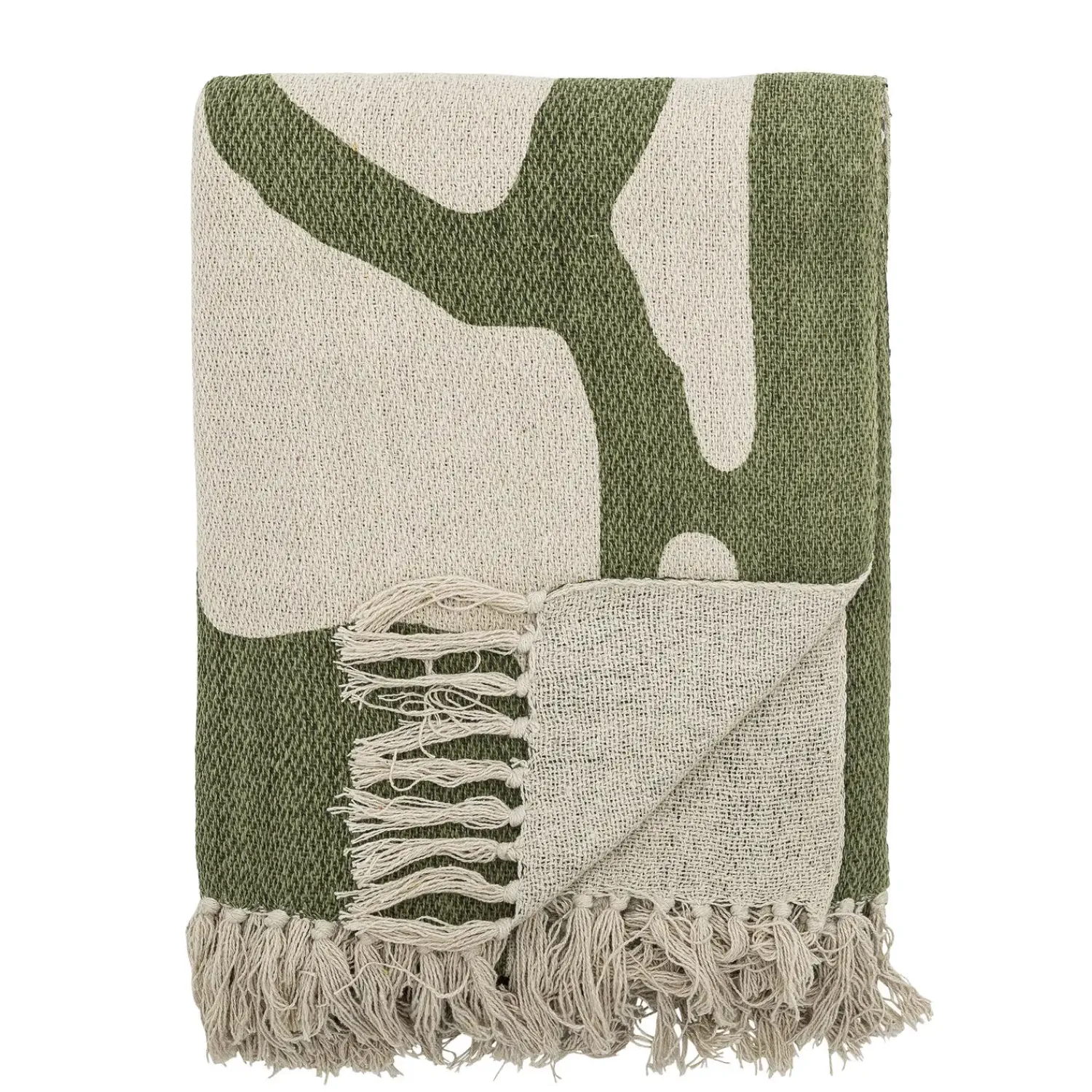 Best Bloomingville - Dalmine Plaid, Grøn, Genanvendt Bomuld