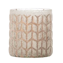 Sale Bloomingville - Esther Fyrfadsstage, Rosa, Genanvendt Glas