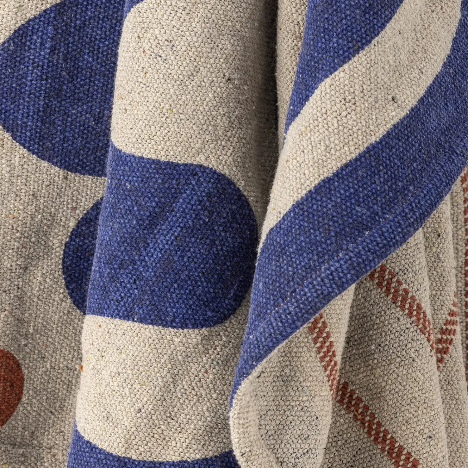 Online Bloomingville - Eviaya Plaid, Blå, Genanvendt Bomuld