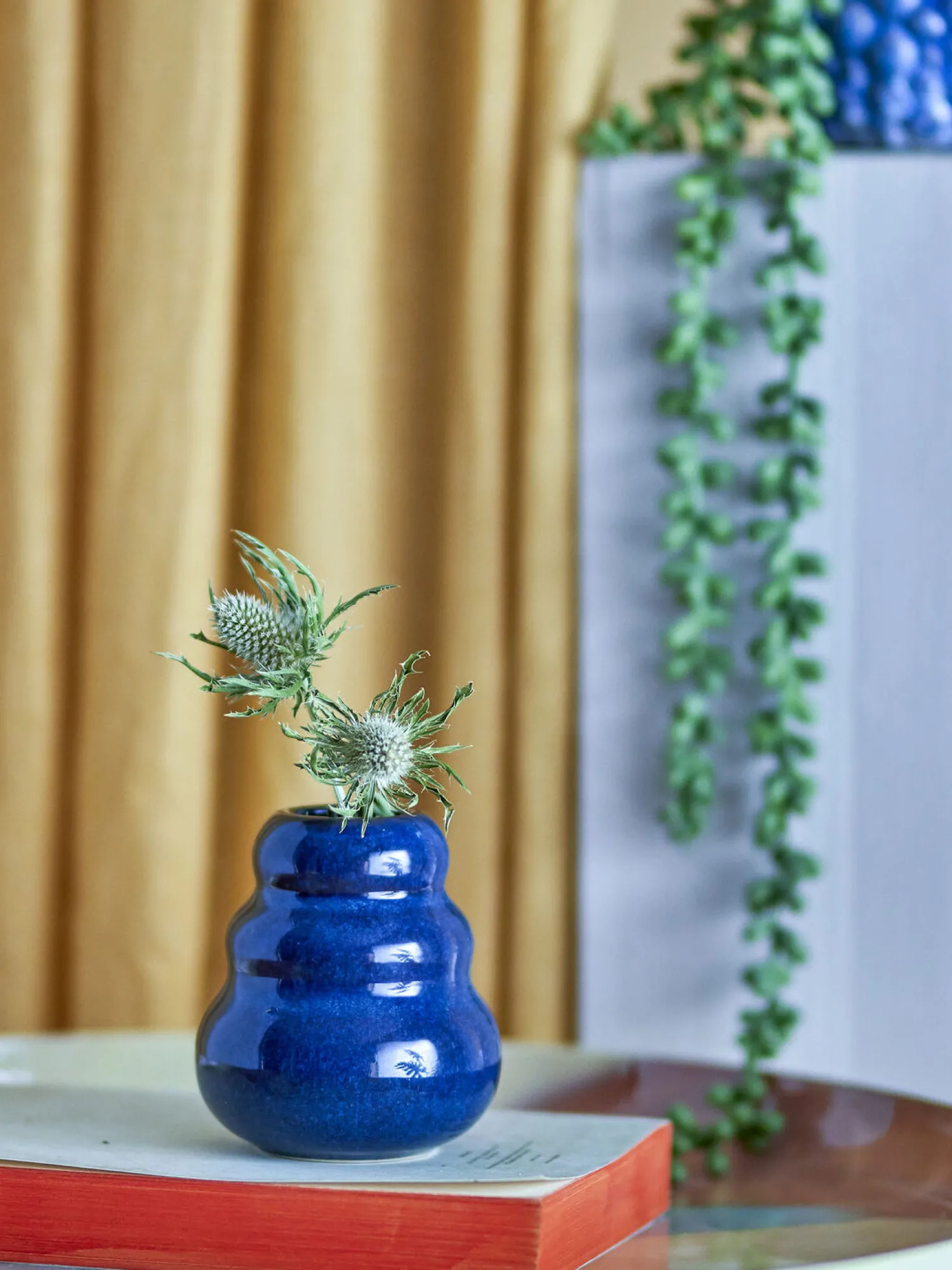 Clearance Bloomingville - Faramir Vase, Blå, Stentøj