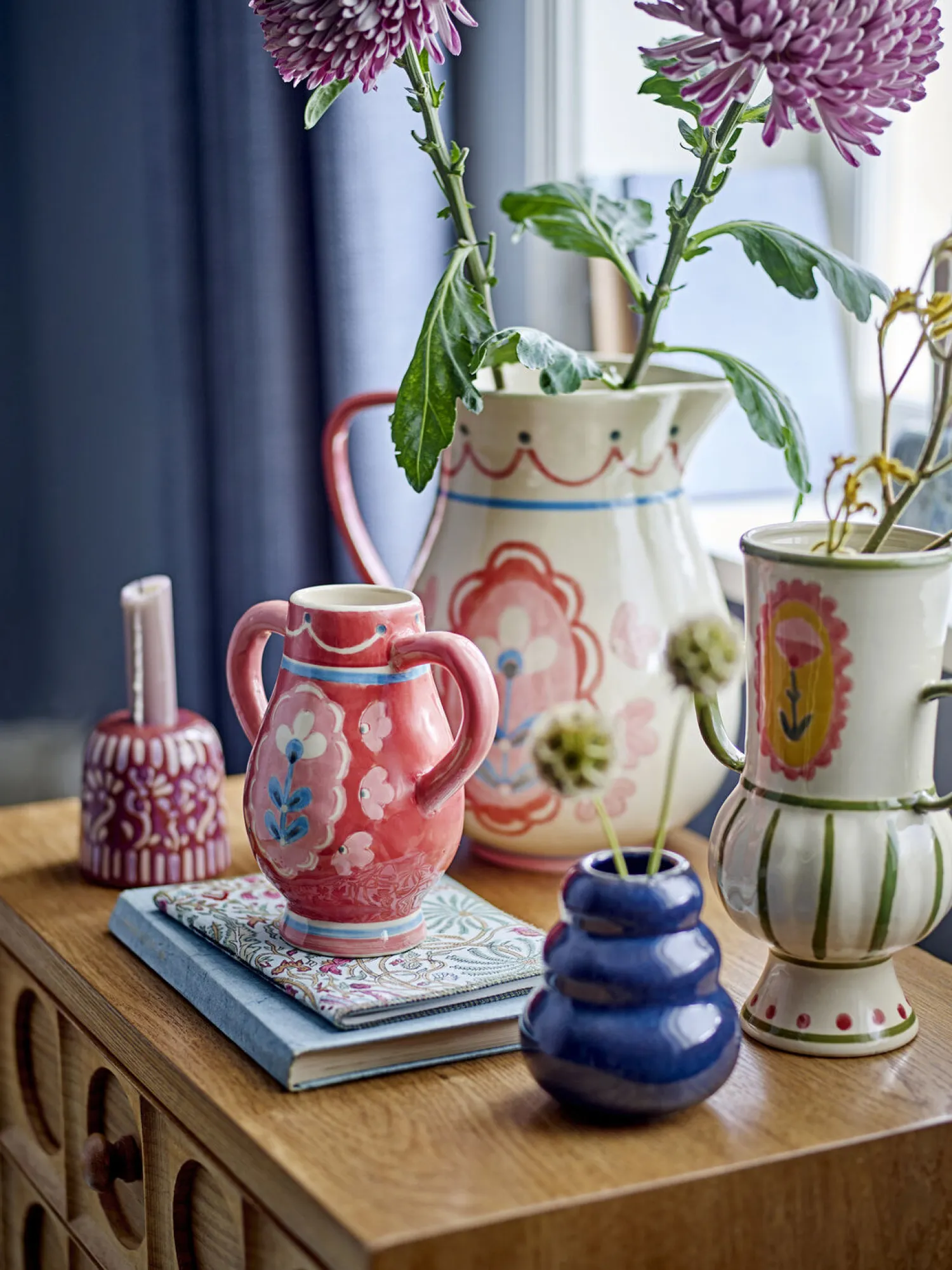 Clearance Bloomingville - Faramir Vase, Blå, Stentøj
