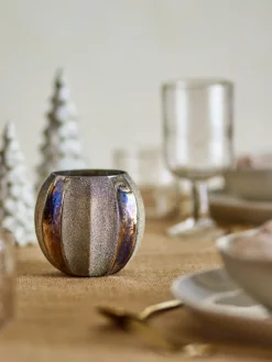 Clearance Bloomingville - Felecia Fyrfadsstage, Guld, Genanvendt Glas