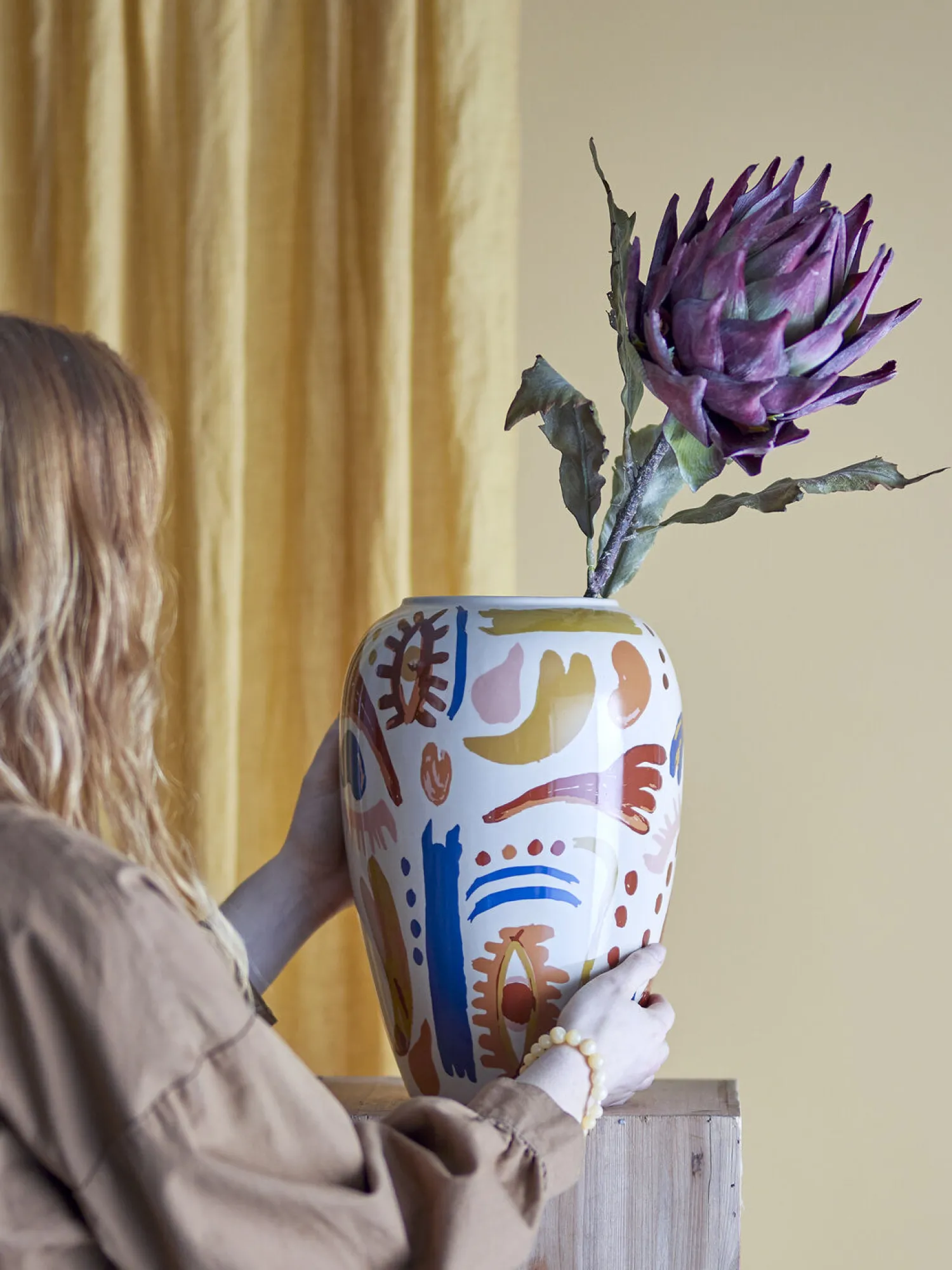 Clearance Bloomingville - Horus Vase, Orange, Stentøj