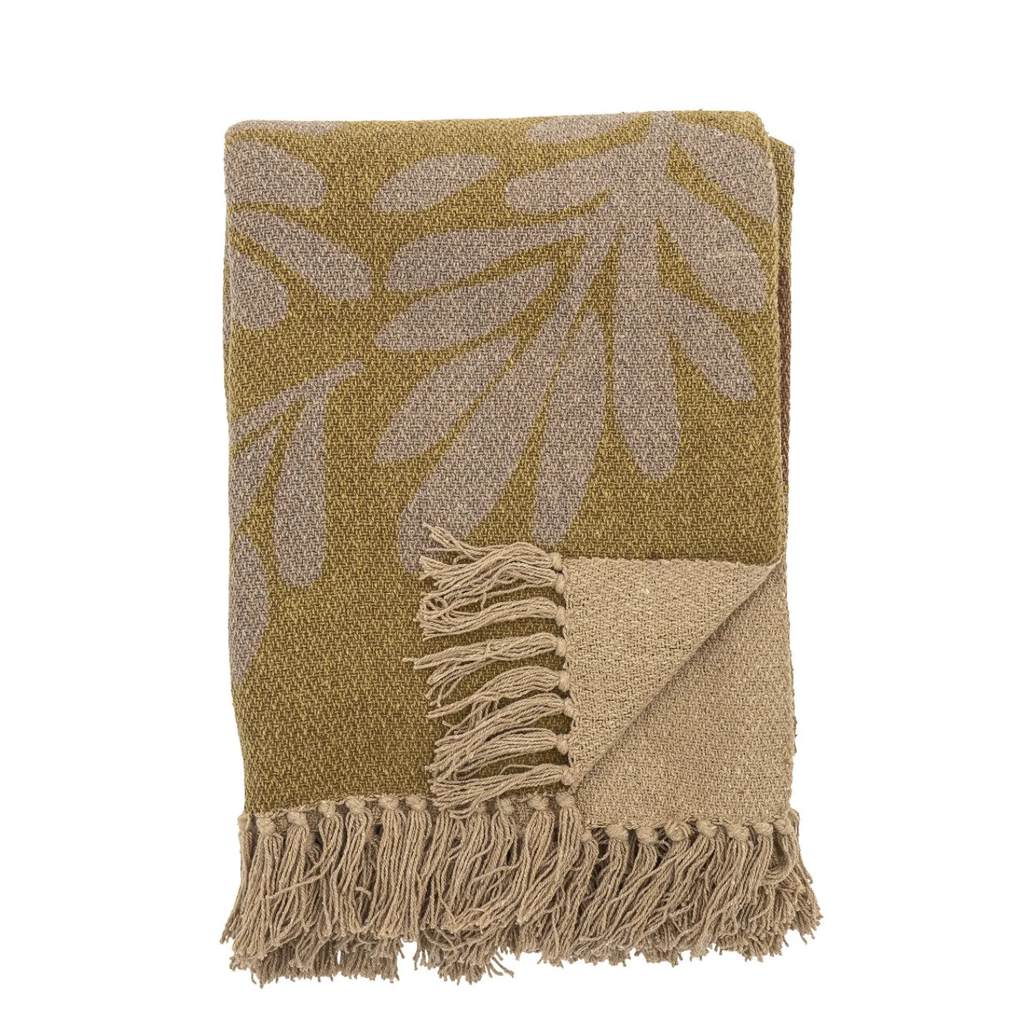 Clearance Bloomingville - Lark Plaid, Gul, Genanvendt Bomuld