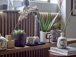 Discount Bloomingville - Lija Deko Urtepotte, Hvid, Terrakotta