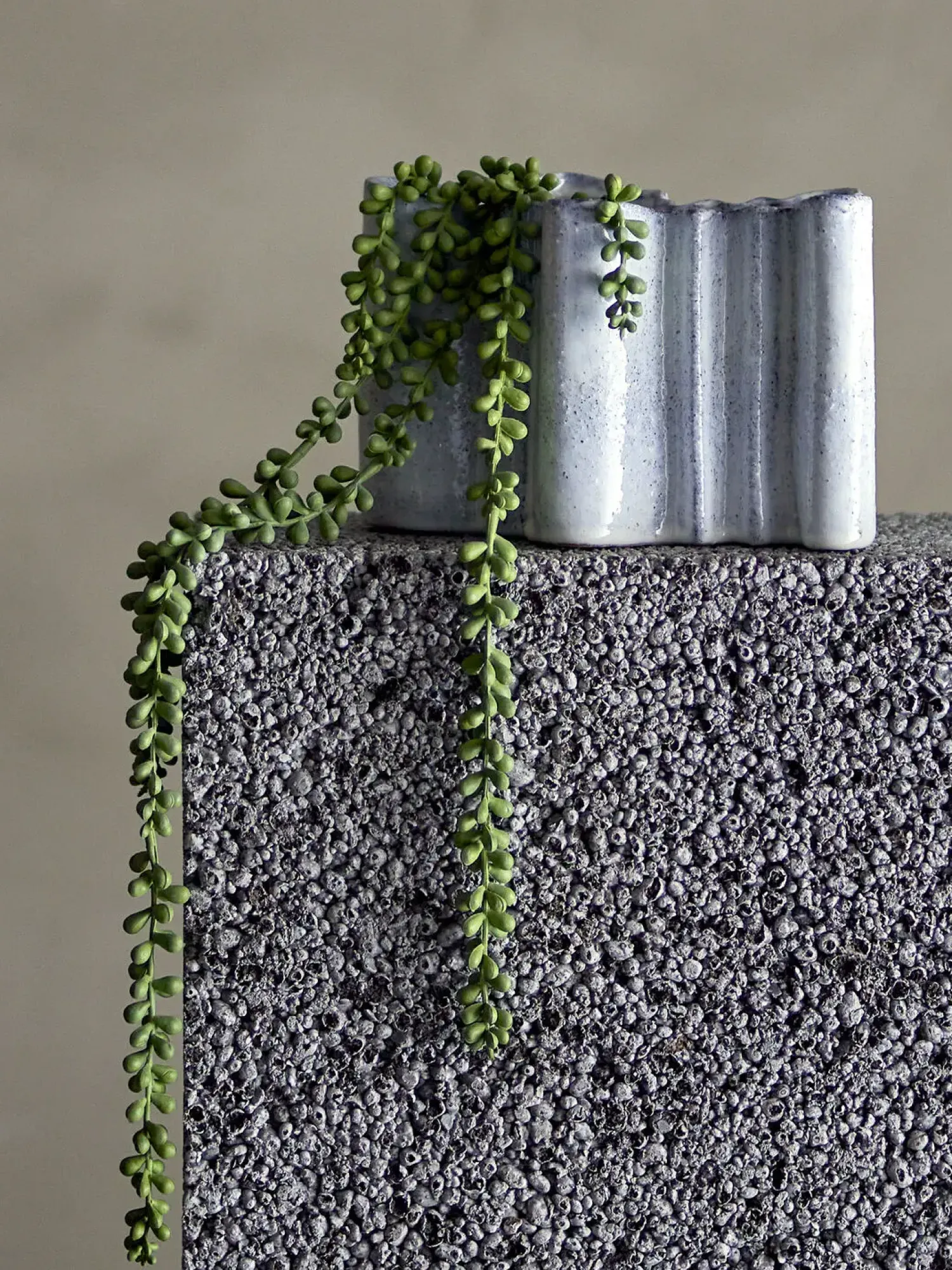 New Bloomingville - Lindae Vase, Blå, Stentøj