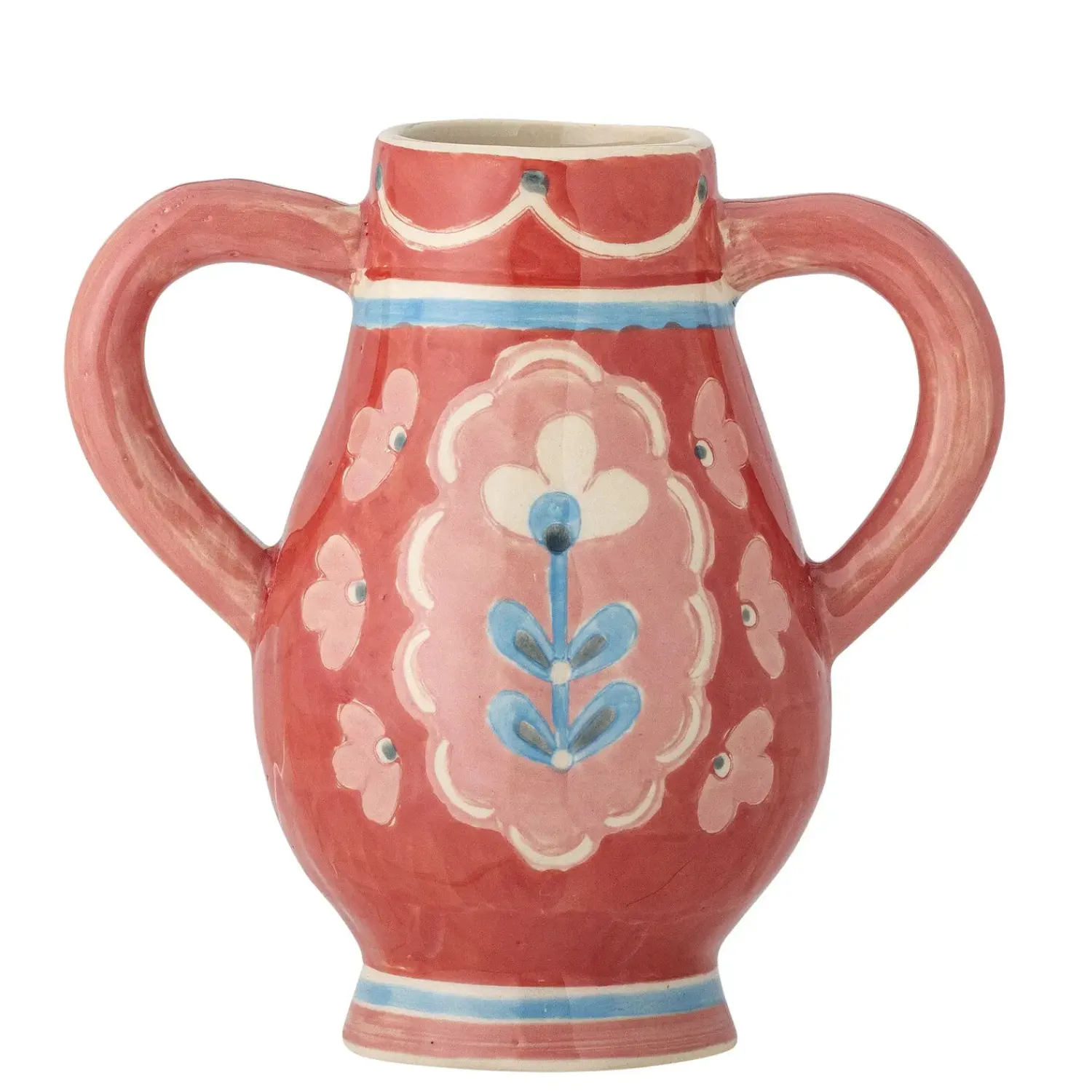 Bloomingville - Odina Vase, Rød, Stentøj