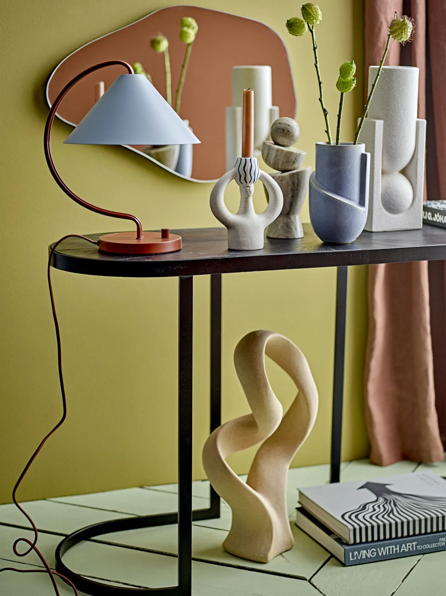 Outlet Bloomingville - Salome Vase, Hvid, Stentøj
