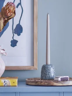 Best Bloomingville - Samsin Lysestage, Blå, Stentøj