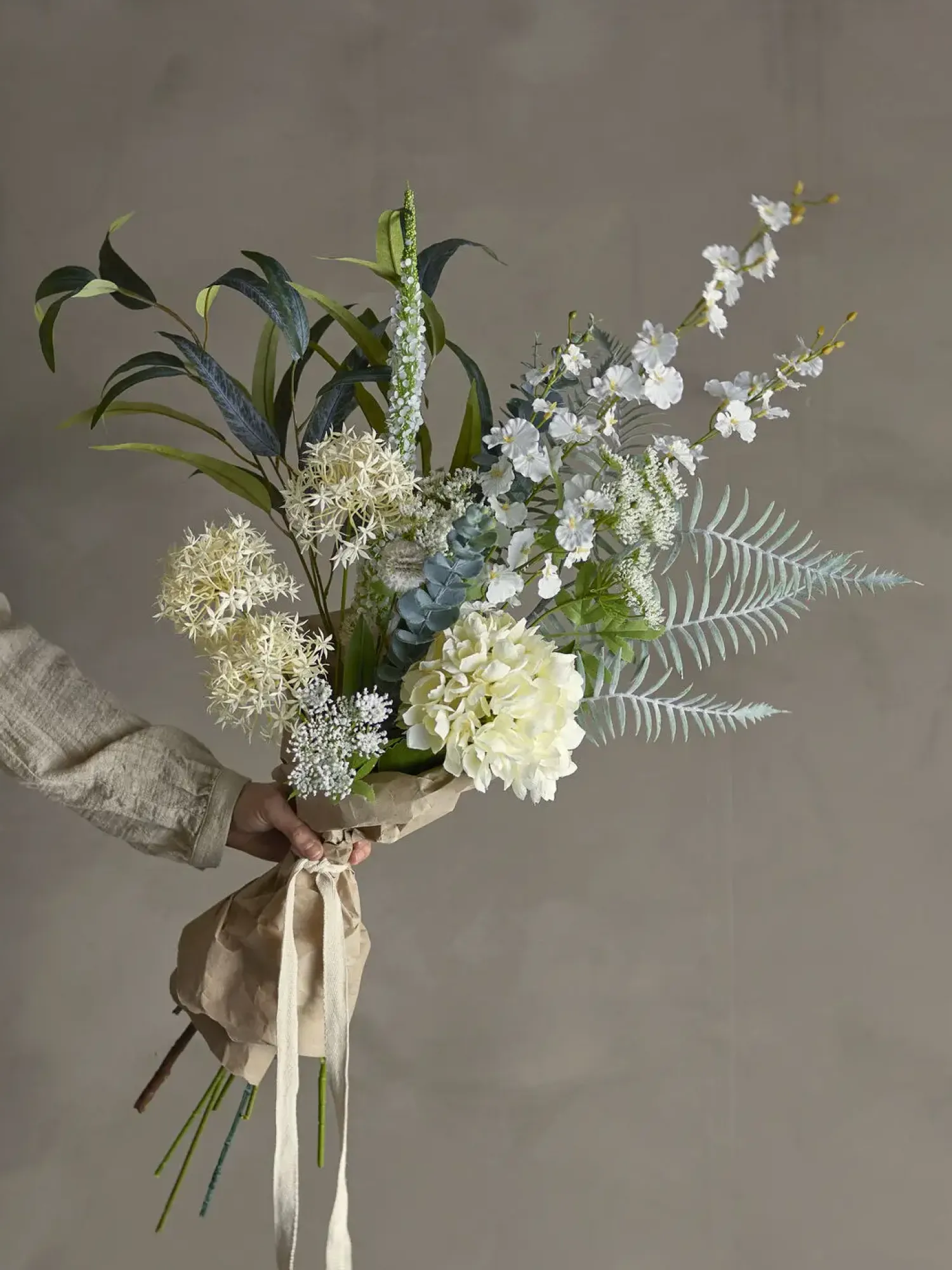 Clearance Bloomingville - Symphonie Kunstig Buket - Hvid, Plastik
