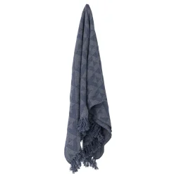 Bloomingville - Udine Plaid, Blå, Genanvendt Bomuld