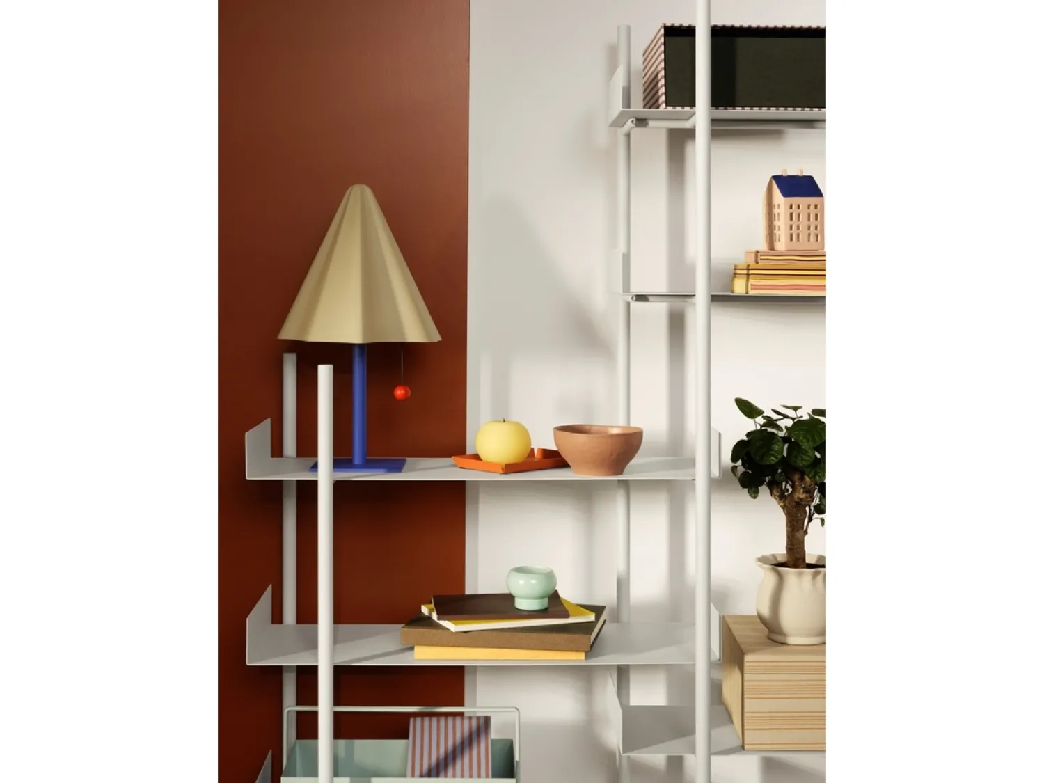 Clearance Broste Copenhagen - Fyrfadsstage "Agathe" - Turquise/Blue/Caramel Brown - Sæt af 3