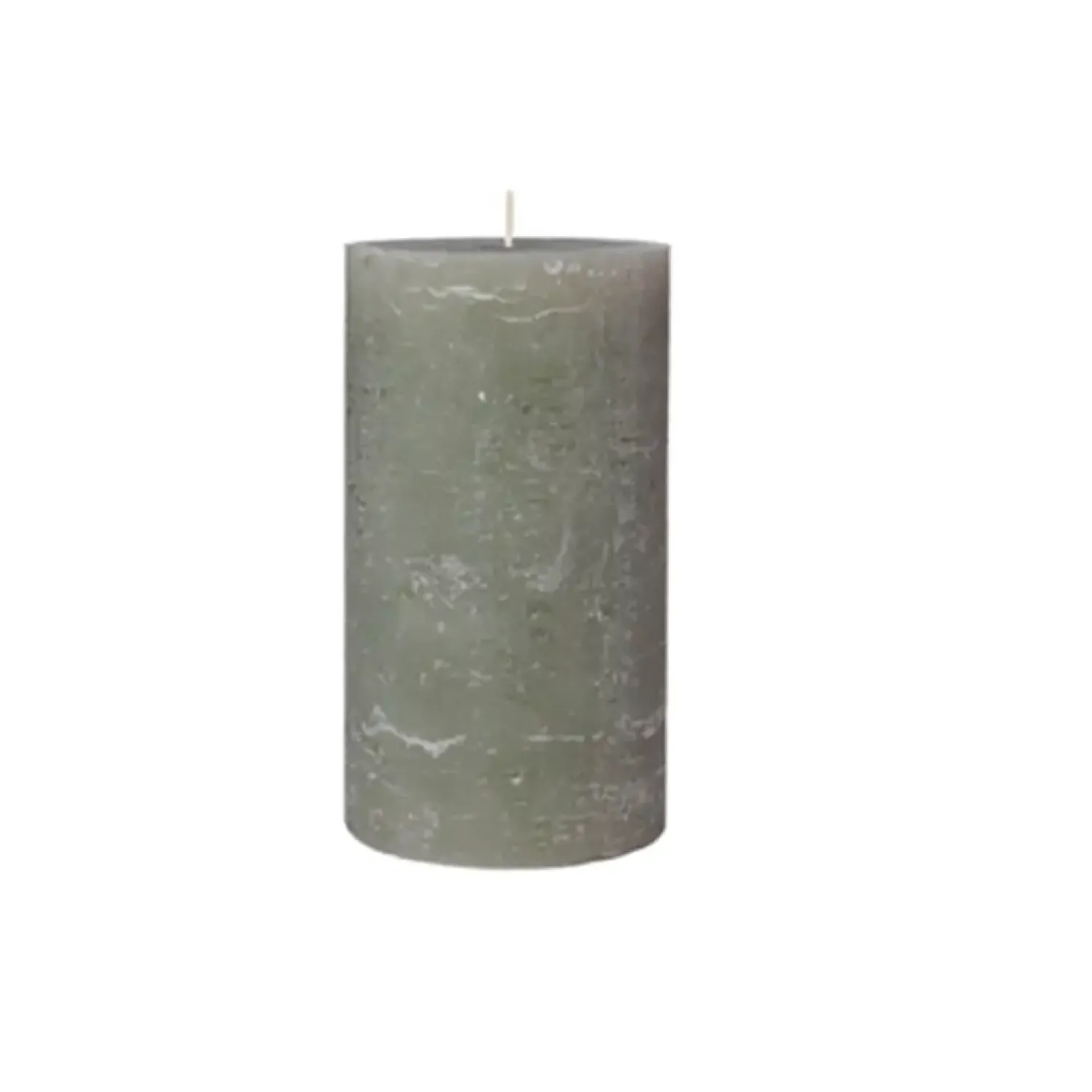 Hot Broste Copenhagen - Rustik bloklys - Ø10 x H18 cm - Grape Leaf Green