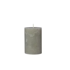 Sale Broste Copenhagen - Rustik bloklys - Ø7 x H10 cm - Grape Leaf Green