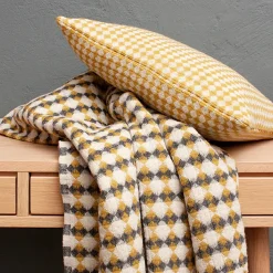 Clearance Burel Factory - Azulejo Biocolor - Plaid/tæppe - Light green and Light Grey - 180x130 cm