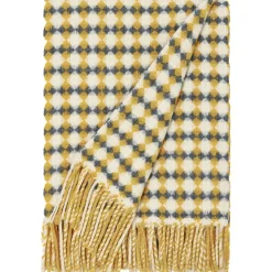 Discount Burel Factory - Azulejo Biocolor - Plaid/tæppe - Grey og Mustard Yellow/Gul