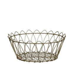 Discount Chic Antique Chic Antigue - Kurv - fil de fer - Messing - Ø 27 cm