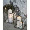 Hot Chic Antique - Bloklys LED inkl. batteri - Hvid (H:10 cm)