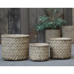 Hot Chic Antique - Corte skjulere med flettede mønster lavet i cement (Ø13,5 cm)