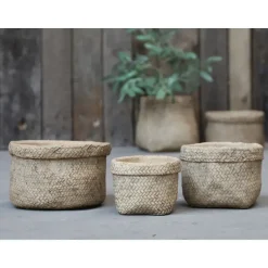 Chic Antique - Corte skjulere med flettede mønster lavet i cement (Ø13 cm)
