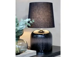 New Chic Antique - Lampe i smoked glas med slibninger - Ø25,5