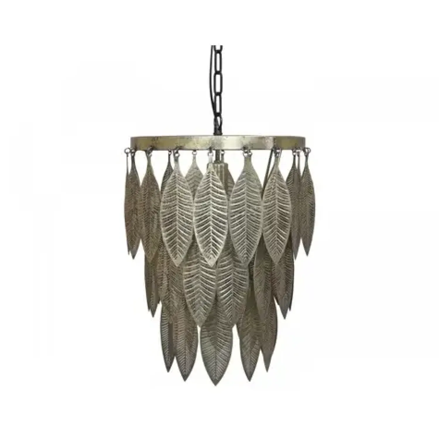 New Chic Antique - Lampe med metal dekoration - antique messing - Ø37,5