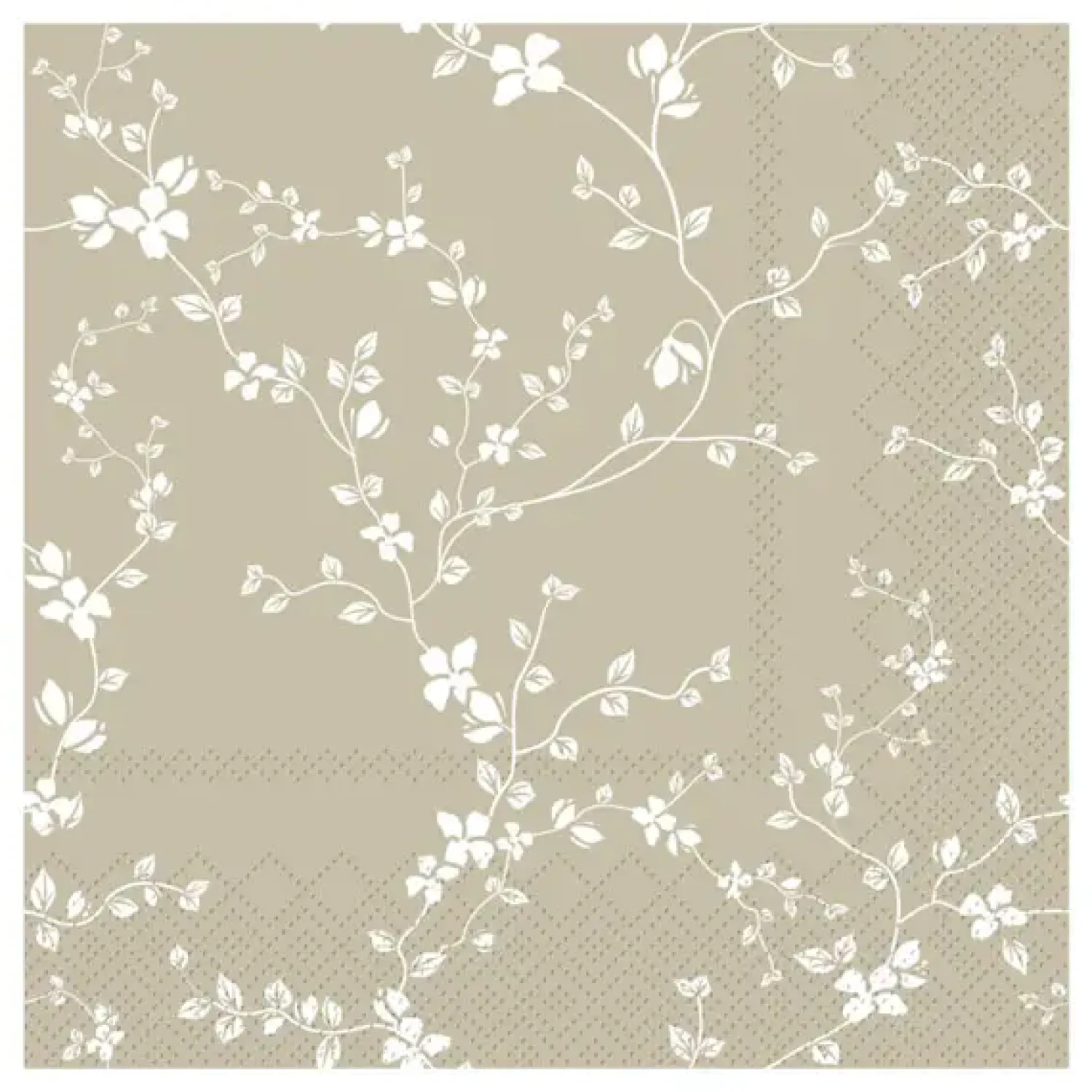 Chic Antique - Serviet - Blomster - 16x16 cm - Lys Latte