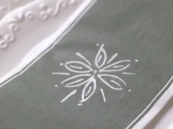 Best Chic Antique - Serviet - Blomst - 20x10 cm - Verte