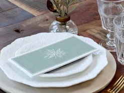 Best Chic Antique - Serviet - Blomst - 20x10 cm - Verte
