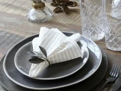 Hot Chic Antique - Serviet - Striber - 16x16 cm - Hør