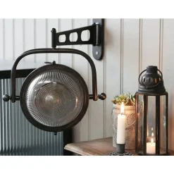 Discount Chic Antique - væglampe - Fabrikslampe - Sort