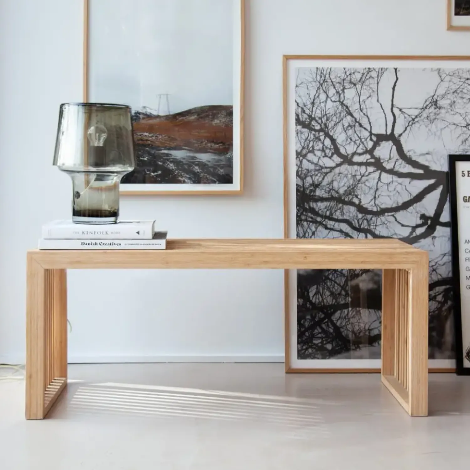Online Cinas - Rib bænk 104x35cm bambus