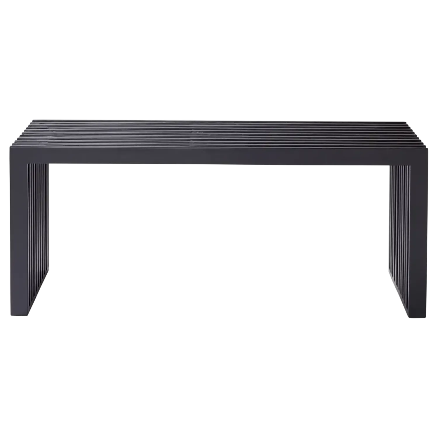 New Cinas - Rib bænk 104x35cm mahogni mat sort