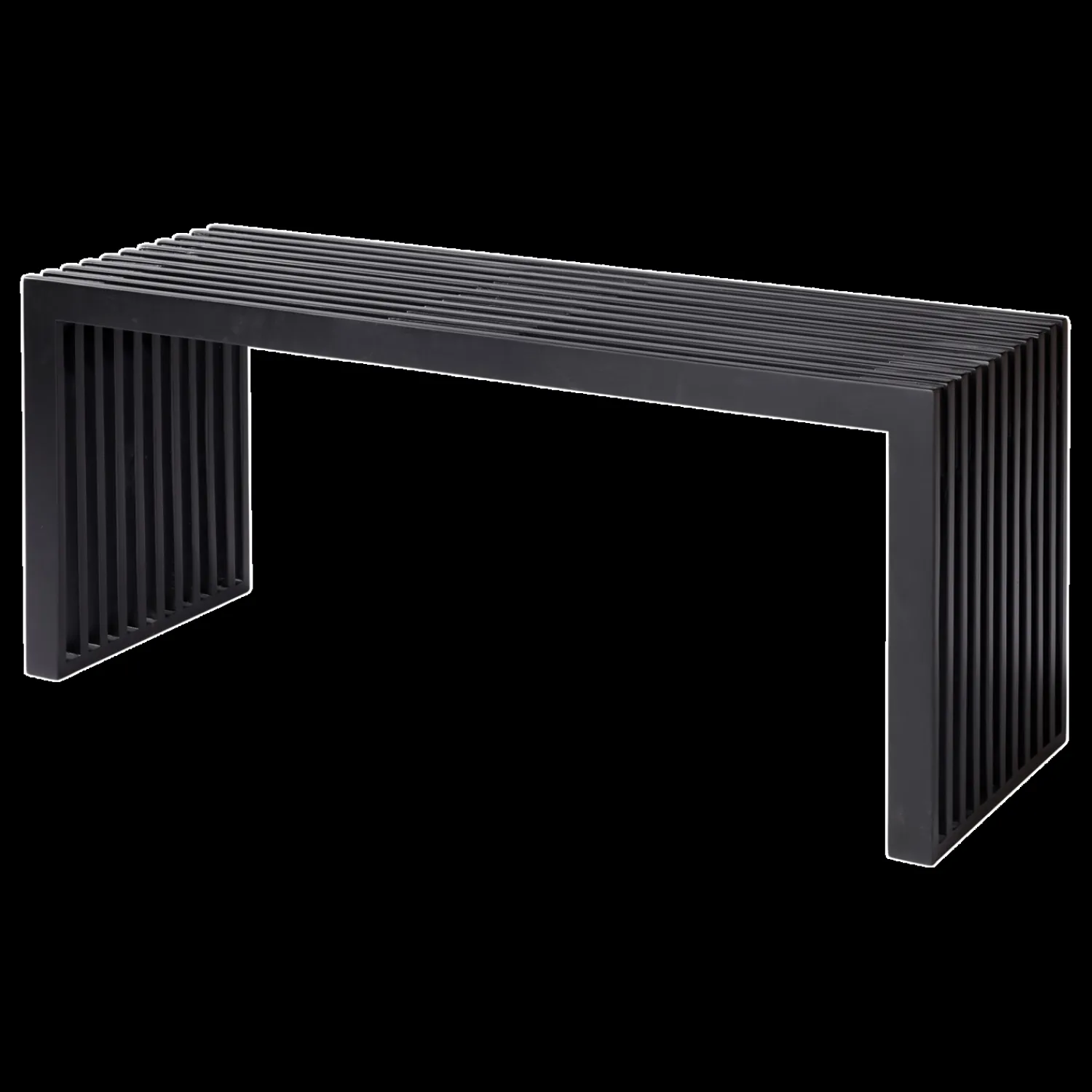 New Cinas - Rib bænk 104x35cm mahogni mat sort