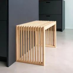 New Cinas - Rib 2-pers bænk 73x35x43cm bambus