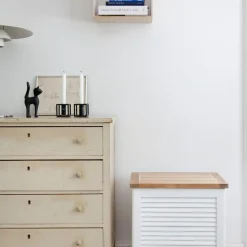 Best Cinas - Stor jalousi opbevaringsboks i hvid mahogni