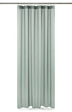 Clearance Compliments - Badeforhæng - Lines shower curtain w/eyelets 220 cm - Støvet grøn