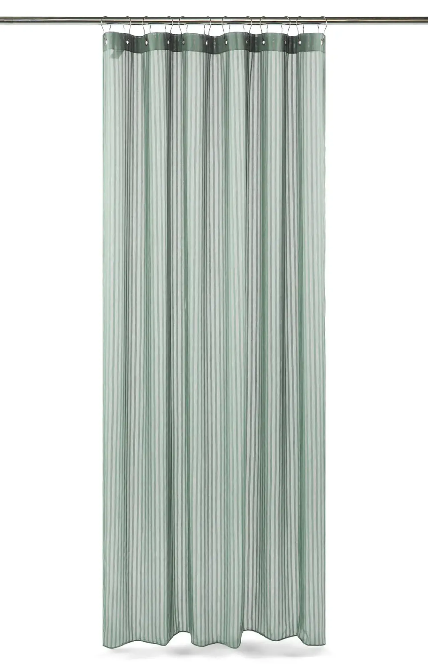 Clearance Compliments - Badeforhæng - Lines shower curtain w/eyelets 220 cm - Støvet grøn