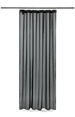 Hot Compliments - Badeforhæng - Lines shower curtain w/eyelets 200 cm - Sort